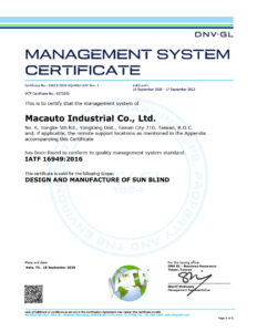 MACAUTO Taiwan IATF 16949-2016 certificate-17Sep23